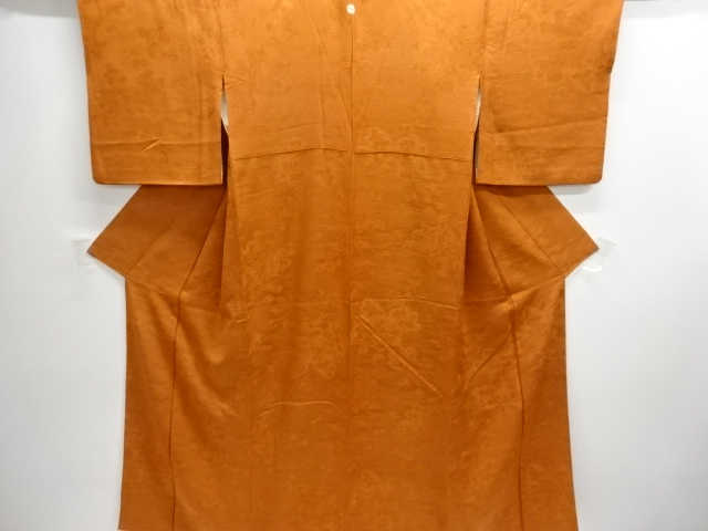 JAPANESE KIMONO / IROMUJI / SILK / WOVEN KIKU & LEAVES / SINGLE CREST